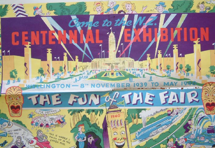 1940 New Zealand Centennial Exhibition fun map